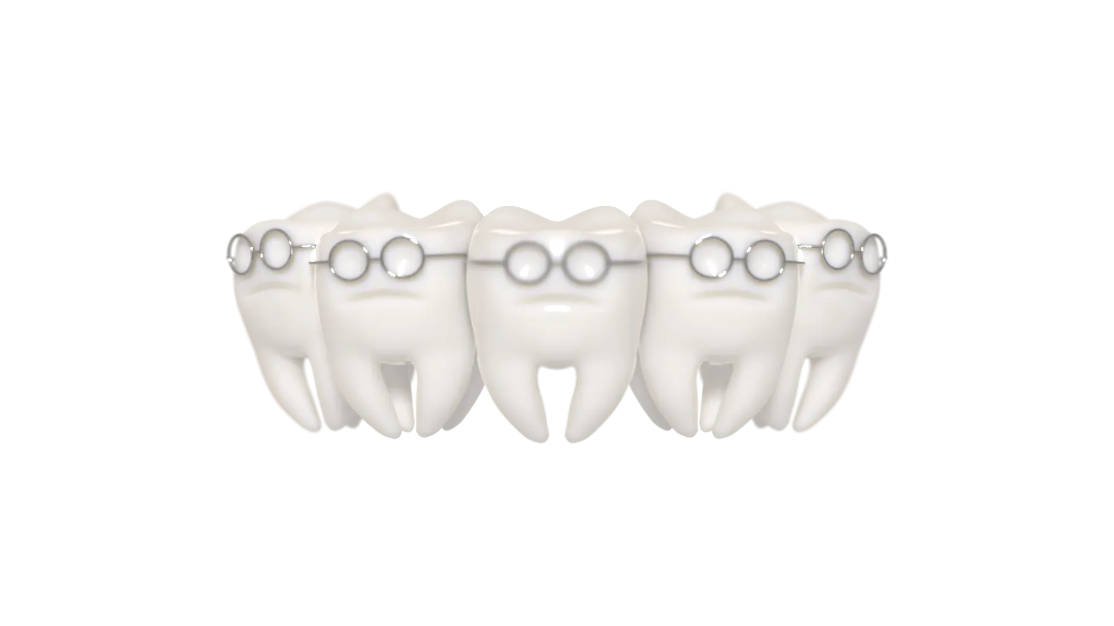 3D gerendertes Bild von ängstlichen Zahn-Charikaturen